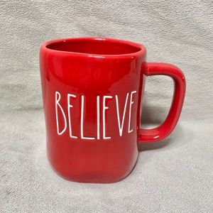 New Rae Dunn “BELIEVE” Red Christmas Mug
